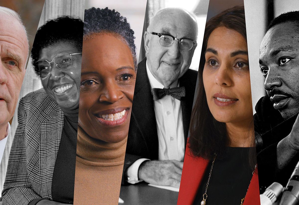 Photo: A shot of six key BU figures in a collage